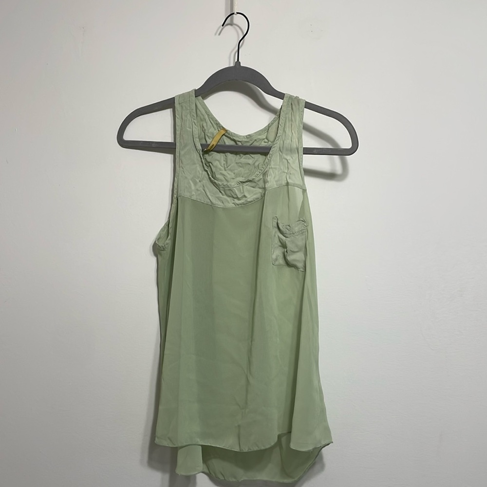 Green Sheer Pocket Tank